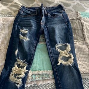AE ripped skinny jeans size 0 short
